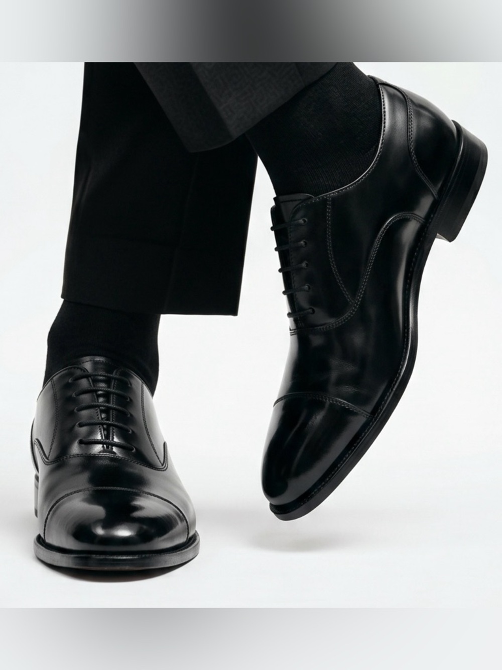 Florsheim Classic Black Leather Cap Toe Oxford Lace Up Dress Shoe 10D #20363